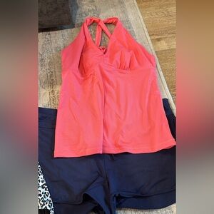 Athleta tankini and swim shorts